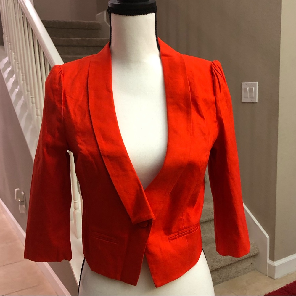 NWT, Fitted Orange Blazer/Jacket Sz M